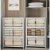 image:imageExtra Large Stackable Storage Bins with Lids amp Wheels amp DoorFoldable Collapsible Closet Organizers Plastic containers drawers for bedroom Dorm Dark120qt 4Pack with 1 top lidWhite160QT