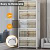 image:imageExtra Large Stackable Storage Bins with Lids amp Wheels amp DoorFoldable Collapsible Closet Organizers Plastic containers drawers for bedroom Dorm Dark120qt 4Pack with 1 top lidWhite160QT
