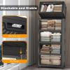 image:imageExtra Large Stackable Storage Bins with Lids amp Wheels amp DoorFoldable Collapsible Closet Organizers Plastic containers drawers for bedroom Dorm Dark120qt 4Pack with 1 top lidDark112QT