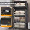 image:imageExtra Large Stackable Storage Bins with Lids amp Wheels amp DoorFoldable Collapsible Closet Organizers Plastic containers drawers for bedroom Dorm Dark120qt 4Pack with 1 top lidDark160qt