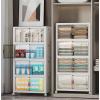 image:imageExtra Large Stackable Storage Bins with Lids amp Wheels amp DoorFoldable Collapsible Closet Organizers Plastic containers drawers for bedroom Dorm Dark120qt 4Pack with 1 top lidWhite52qt