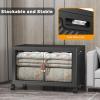 image:imageExtra Large Stackable Storage Bins with Lids amp Wheels amp DoorFoldable Collapsible Closet Organizers Plastic containers drawers for bedroom Dorm Dark120qt 4Pack with 1 top lidDark160qt
