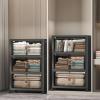 image:imageExtra Large Stackable Storage Bins with Lids amp Wheels amp DoorFoldable Collapsible Closet Organizers Plastic containers drawers for bedroom Dorm Dark120qt 4Pack with 1 top lidDark112QT
