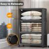 image:imageExtra Large Stackable Storage Bins with Lids amp Wheels amp DoorFoldable Collapsible Closet Organizers Plastic containers drawers for bedroom Dorm Dark120qt 4Pack with 1 top lidDark160qt
