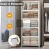 image:imageExtra Large Stackable Storage Bins with Lids amp Wheels amp DoorFoldable Collapsible Closet Organizers Plastic containers drawers for bedroom Dorm Dark120qt 4Pack with 1 top lidWhite112qt