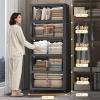image:imageExtra Large Stackable Storage Bins with Lids amp Wheels amp DoorFoldable Collapsible Closet Organizers Plastic containers drawers for bedroom Dorm Dark120qt 4Pack with 1 top lidDark112QT