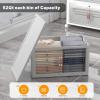 image:imageExtra Large Stackable Storage Bins with Lids amp Wheels amp DoorFoldable Collapsible Closet Organizers Plastic containers drawers for bedroom Dorm Dark120qt 4Pack with 1 top lidWhite52qt