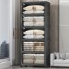 image:imageExtra Large Stackable Storage Bins with Lids amp Wheels amp DoorFoldable Collapsible Closet Organizers Plastic containers drawers for bedroom Dorm Dark120qt 4Pack with 1 top lidDark160qt