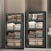 image:imageExtra Large Stackable Storage Bins with Lids amp Wheels amp DoorFoldable Collapsible Closet Organizers Plastic containers drawers for bedroom Dorm Dark120qt 4Pack with 1 top lidDark112QT