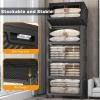 image:imageExtra Large Stackable Storage Bins with Lids amp Wheels amp DoorFoldable Collapsible Closet Organizers Plastic containers drawers for bedroom Dorm Dark120qt 4Pack with 1 top lidDark160qt