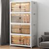 image:imageExtra Large Stackable Storage Bins with Lids amp Wheels amp DoorFoldable Collapsible Closet Organizers Plastic containers drawers for bedroom Dorm Dark120qt 4Pack with 1 top lidWhite165QT
