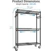 image:imageVIPEK R2X Expandable Portable Closet with Lockable Wheels 600lbs Capacity Heavy Duty Rolling Clothes Rack wAdjustable Shelves amp Hanger Rod 2 to 35 Metal Clothing Rack for Small Spaces Black