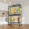 image:imageVIPEK R2X Expandable Portable Closet with Lockable Wheels 600lbs Capacity Heavy Duty Rolling Clothes Rack wAdjustable Shelves amp Hanger Rod 2 to 35 Metal Clothing Rack for Small Spaces Black