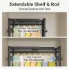 image:imageVIPEK R2X Expandable Portable Closet with Lockable Wheels 600lbs Capacity Heavy Duty Rolling Clothes Rack wAdjustable Shelves amp Hanger Rod 2 to 35 Metal Clothing Rack for Small Spaces Black