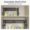 image:imageVIPEK R3X Expandable Clothes Rack with Lockable Wheels 600 lbs Capacity Heavy Duty Rolling Garment Rack with Adjustable Width 2 to 35 Shelves SpaceSaving Storage Closet for Small Space Black