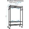 image:imageVIPEK R3X Expandable Clothes Rack with Lockable Wheels 600 lbs Capacity Heavy Duty Rolling Garment Rack with Adjustable Width 2 to 35 Shelves SpaceSaving Storage Closet for Small Space Black