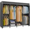 image:imageVIPEK V40C Medium Covered Clothes Rack Freestanding Clothing Rack with Black Oxford Fabric Cover for Hanging Clothes Adjustable Portable Closet Wardrobe for Bedroom amp Walkin Closet Max Load 900LBSBlack Rack With Black Cover