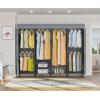 image:imageVIPEK V40C Medium Covered Clothes Rack Freestanding Clothing Rack with Black Oxford Fabric Cover for Hanging Clothes Adjustable Portable Closet Wardrobe for Bedroom amp Walkin Closet Max Load 900LBSBlack Rack With Grey Cover