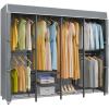 image:imageVIPEK V40C Medium Covered Clothes Rack Freestanding Clothing Rack with Black Oxford Fabric Cover for Hanging Clothes Adjustable Portable Closet Wardrobe for Bedroom amp Walkin Closet Max Load 900LBSBlack Rack With Grey Cover