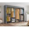 image:imageVIPEK V40C Medium Covered Clothes Rack Freestanding Clothing Rack with Black Oxford Fabric Cover for Hanging Clothes Adjustable Portable Closet Wardrobe for Bedroom amp Walkin Closet Max Load 900LBSBlack Rack With Grey Cover