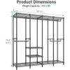 image:imageVIPEK V40C Medium Covered Clothes Rack Freestanding Clothing Rack with Black Oxford Fabric Cover for Hanging Clothes Adjustable Portable Closet Wardrobe for Bedroom amp Walkin Closet Max Load 900LBSBlack Rack With Black Cover
