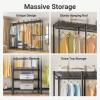 image:imageVIPEK V40C Medium Covered Clothes Rack Freestanding Clothing Rack with Black Oxford Fabric Cover for Hanging Clothes Adjustable Portable Closet Wardrobe for Bedroom amp Walkin Closet Max Load 900LBSBlack Rack With Black Cover