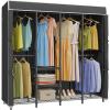 image:imageVIPEK V40C Medium Covered Clothes Rack Freestanding Clothing Rack with Black Oxford Fabric Cover for Hanging Clothes Adjustable Portable Closet Wardrobe for Bedroom amp Walkin Closet Max Load 900LBSBlack Rack With Black Cover
