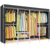 image:imageVIPEK V40C Medium Covered Clothes Rack Freestanding Clothing Rack with Black Oxford Fabric Cover for Hanging Clothes Adjustable Portable Closet Wardrobe for Bedroom amp Walkin Closet Max Load 900LBSWhite Rack With Black Cover