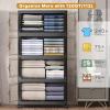 image:imageUAMFURI Extra Large Stackable Storage Bins with Lids amp Wheels Foldable Plastic Storage Bins 1 White 302080Black