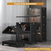 image:imageUAMFURI Extra Large Stackable Storage Bins with Lids amp Wheels Foldable Plastic Storage Bins 1 White 302080Black