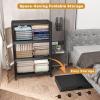 image:imageUAMFURI Extra Large Stackable Storage Bins with Lids amp Wheels Foldable Plastic Storage Bins 1 White 302080Black