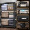 image:imageUAMFURI Extra Large Stackable Storage Bins with Lids amp Wheels Foldable Plastic Storage Bins 1 White 302080Black