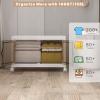 image:imageUAMFURI Extra Large Stackable Storage Bins with Lids amp Wheels Foldable Plastic Storage Bins 1 White 302080white