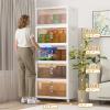 image:imageUAMFURI Extra Large Stackable Storage Bins with Lids amp Wheels Foldable Plastic Storage Bins 1 White 302080white