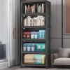 image:imageUAMFURI Stackable Storage Bins with Lids Extra Large Plastic Organizer Cabinet Drawers 336QT Collapsible Closet Containers with Doors and WheelsFor Bedroom Kitchen Office Garage3Pack CubeDark48QT12Gal
