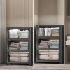 image:imageUAMFURI Stackable Storage Bins with Lids Extra Large Plastic Organizer Cabinet Drawers 336QT Collapsible Closet Containers with Doors and WheelsFor Bedroom Kitchen Office Garage3Pack CubeDark112QT28Gal
