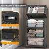 image:imageUAMFURI Stackable Storage Bins with Lids Extra Large Plastic Organizer Cabinet Drawers 336QT Collapsible Closet Containers with Doors and WheelsFor Bedroom Kitchen Office Garage3Pack CubeDark112QT28Gal