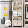 image:imageUAMFURI Stackable Storage Bins with Lids Extra Large Plastic Organizer Cabinet Drawers 336QT Collapsible Closet Containers with Doors and WheelsFor Bedroom Kitchen Office Garage3Pack CubeWhite112QT28Gal