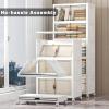 image:imageUAMFURI Stackable Storage Bins with Lids Extra Large Plastic Organizer Cabinet Drawers 336QT Collapsible Closet Containers with Doors and WheelsFor Bedroom Kitchen Office Garage3Pack CubeWhite112QT28Gal
