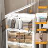image:imageUAMFURI Stackable Storage Bins with Lids Extra Large Plastic Organizer Cabinet Drawers 336QT Collapsible Closet Containers with Doors and WheelsFor Bedroom Kitchen Office Garage3Pack CubeWhite112QT28Gal