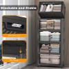 image:imageUAMFURI Stackable Storage Bins with Lids Extra Large Plastic Organizer Cabinet Drawers 336QT Collapsible Closet Containers with Doors and WheelsFor Bedroom Kitchen Office Garage3Pack CubeDark112QT28Gal