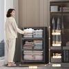 image:imageUAMFURI Stackable Storage Bins with Lids Extra Large Plastic Organizer Cabinet Drawers 336QT Collapsible Closet Containers with Doors and WheelsFor Bedroom Kitchen Office Garage3Pack CubeDark112QT28Gal