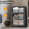 image:imageUAMFURI Stackable Storage Bins with Lids Extra Large Plastic Organizer Cabinet Drawers 336QT Collapsible Closet Containers with Doors and WheelsFor Bedroom Kitchen Office Garage3Pack CubeDark112QT28Gal