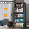 image:imageUAMFURI Stackable Storage Bins with Lids Extra Large Plastic Organizer Cabinet Drawers 336QT Collapsible Closet Containers with Doors and WheelsFor Bedroom Kitchen Office Garage3Pack CubeDark48QT12Gal