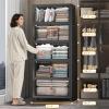 image:imageUAMFURI Stackable Storage Bins with Lids Extra Large Plastic Organizer Cabinet Drawers 336QT Collapsible Closet Containers with Doors and WheelsFor Bedroom Kitchen Office Garage3Pack CubeDark112QT28Gal