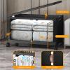 image:imageUAMFURI Stackable Storage Bins with Lids amp Wheels amp Door Foldable Collapsible Closet Organizers Extra Large Plastic Storage Drawers for Bedroom Dorm Office Garage White112qt 4Pack with 1 top lidDark175qt