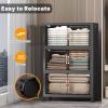 image:imageUAMFURI Stackable Storage Bins with Lids amp Wheels amp Door Foldable Collapsible Closet Organizers Extra Large Plastic Storage Drawers for Bedroom Dorm Office Garage White112qt 4Pack with 1 top lidDark112QT