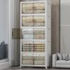 image:imageUAMFURI Stackable Storage Bins with Lids amp Wheels amp Door Foldable Collapsible Closet Organizers Extra Large Plastic Storage Drawers for Bedroom Dorm Office Garage White112qt 4Pack with 1 top lidWhite175QT