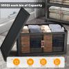 image:imageUAMFURI Stackable Storage Bins with Lids amp Wheels amp Door Foldable Collapsible Closet Organizers Extra Large Plastic Storage Drawers for Bedroom Dorm Office Garage White112qt 4Pack with 1 top lidDark175qt