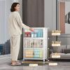 image:imageUAMFURI Stackable Storage Bins with Lids amp Wheels amp Door Foldable Collapsible Closet Organizers Extra Large Plastic Storage Drawers for Bedroom Dorm Office Garage White112qt 4Pack with 1 top lidWhite52qt